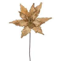 Vickerman 21.5" Gold Poinsettia 12" Flower (6 Pack)