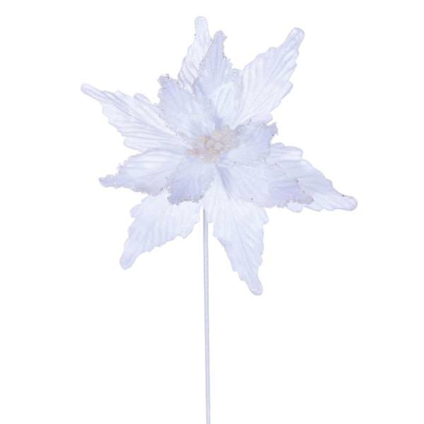 21.5" White Poinsettia 12" Flower (6 Pack)
