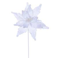 Vickerman 21.5" White Poinsettia 12" Flower (6 Pack)