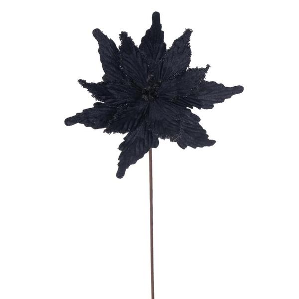 21.5" Black Poinsettia 12" Flower (6 Pack)