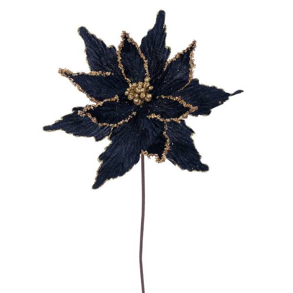 21.5" Black Poinsettia 12" Flower (6 Pack)
