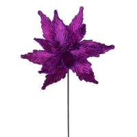 Vickerman 21.5" Plum Poinsettia 12" Flower (6 Pack)