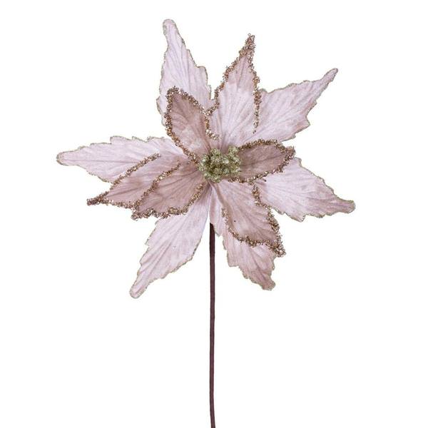 21.5" Champagne Poinsettia 12" Flower (6 Pack)
