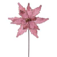 View 21.5" Rose Gold Poinsettia 12" Flower (6 Pack)