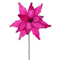 Vickerman 21.5" Hot Pink Poinsettia 12" Flower (6 Pack)