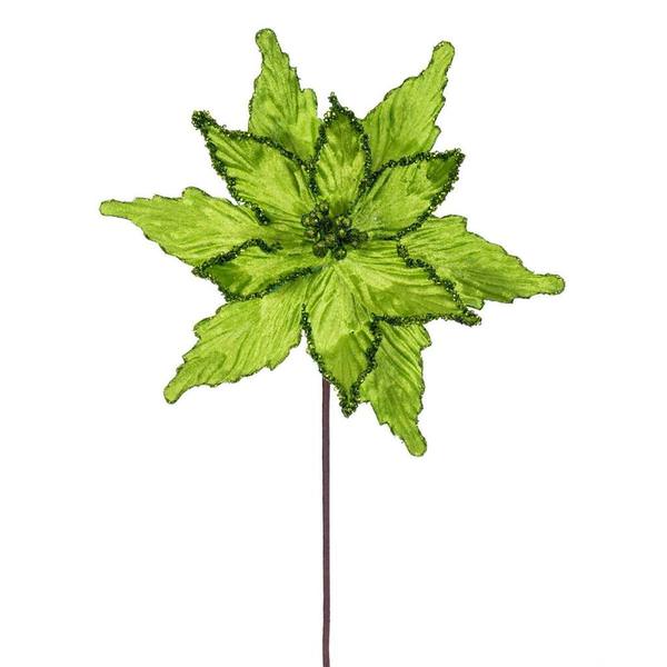 21.5" Lime Poinsettia 12" Flower (6 Pack)