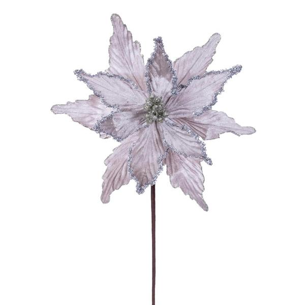 21.5" Pewter Poinsettia 12" Flower (6 Pack)