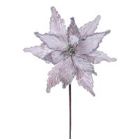 Vickerman 21.5" Pewter Poinsettia 12" Flower (6 Pack)