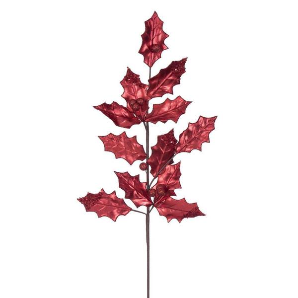 28" Artificial Red Leaf Spray (6 Pack)