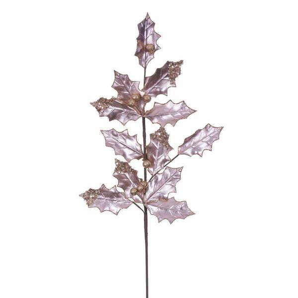 28" Artificial Rose Gold Leaf Spray (6 Pack)