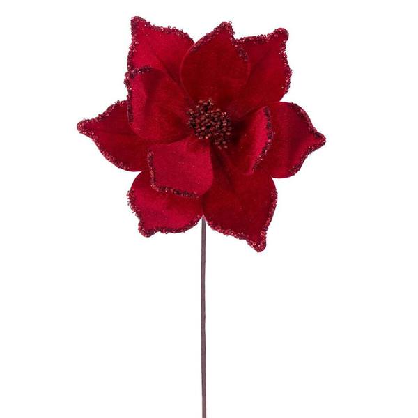 21.5" Red Poinsettia 10" Flower (6 Pack)