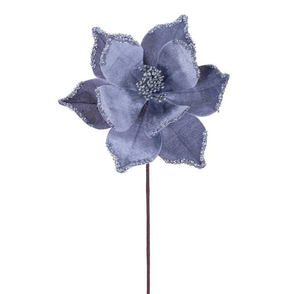 21.5" Silver Poinsettia 10" Flower (6 Pack)