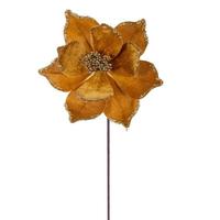 Vickerman 21.5" Gold Poinsettia 10" Flower (6 Pack)
