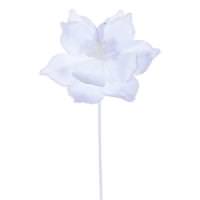 Vickerman 21.5" White Poinsettia 10" Flower (6 Pack)