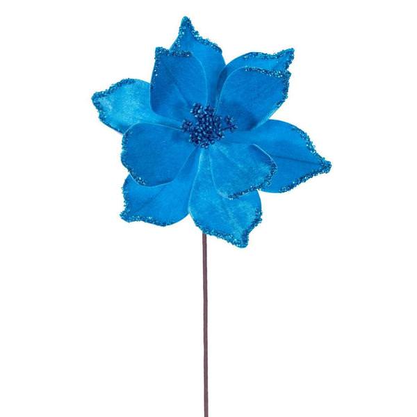 21.5" Turquoise Poinsettia 10" Flower (6 Pack)