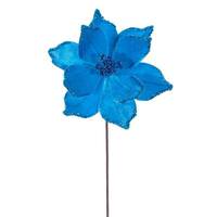 Vickerman 21.5" Turquoise Poinsettia 10" Flower (6 Pack)