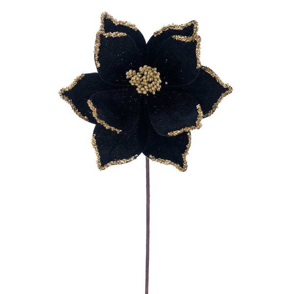 21.5" Black Poinsettia 10" Flower (6 Pack)
