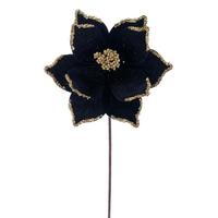 Vickerman 21.5" Black Poinsettia 10" Flower (6 Pack)