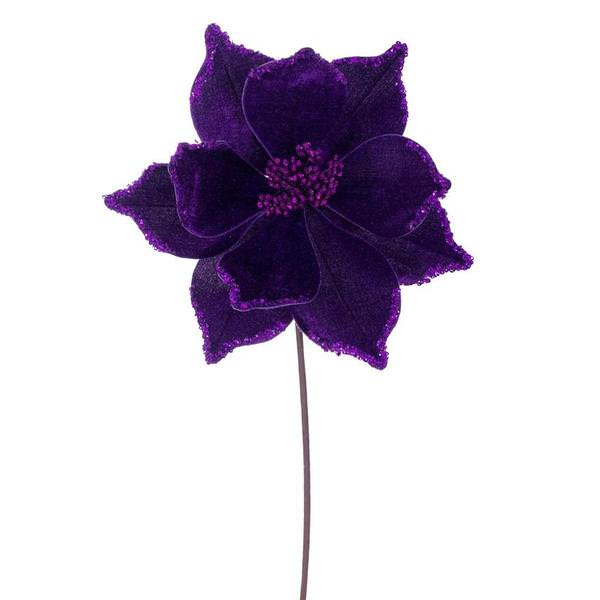 21.5" Plum Poinsettia 10" Flower (6 Pack)
