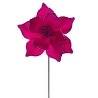 Vickerman 21.5" Hot Pink Poinsettia 10" Flower (6 Pack)