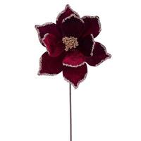 Vickerman 21.5" Burgundy Poinsettia 10" Flower (6 Pack)