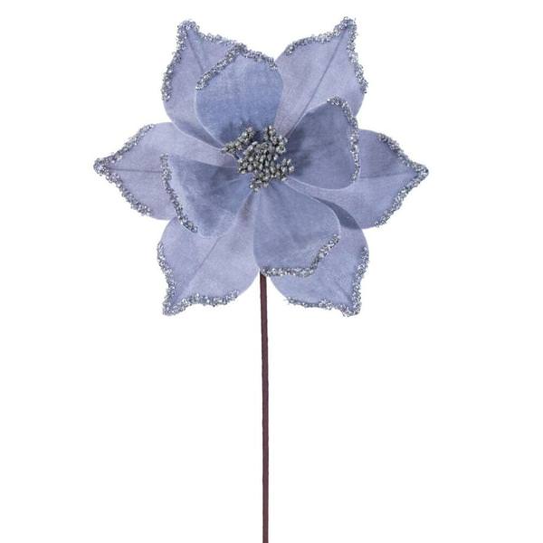 21.5" Pewter Poinsettia 10" Flower (6 Pack)