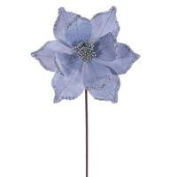 Vickerman 21.5" Pewter Poinsettia 10" Flower (6 Pack)