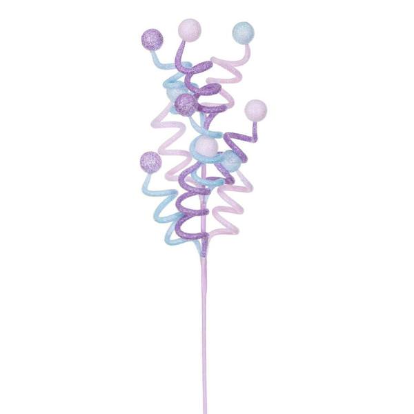 24" Artificial Pastel Purple Curly Spray (3 Pack)