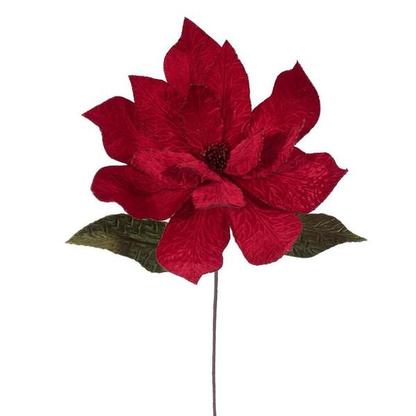 27.5" Red Poinsettia Stem 24" Flower (2 Pack)