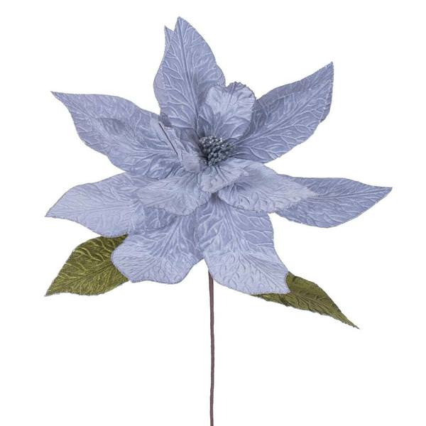 27.5" Silver Poinsettia Stem 24" Flower (2 Pack)