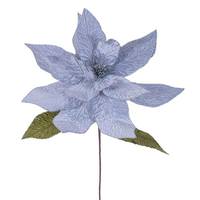 Vickerman 27.5" Silver Poinsettia Stem 24" Flower (2 Pack)