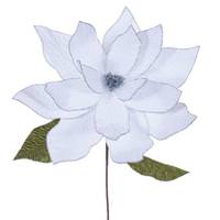 Vickerman 27.5" Milk White Poinsettia Stem 24" Flower (2 Pack)