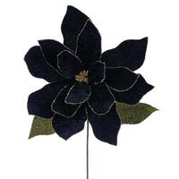 Vickerman 27.5" Black Poinsettia Stem 24" Flower (2 Pack)