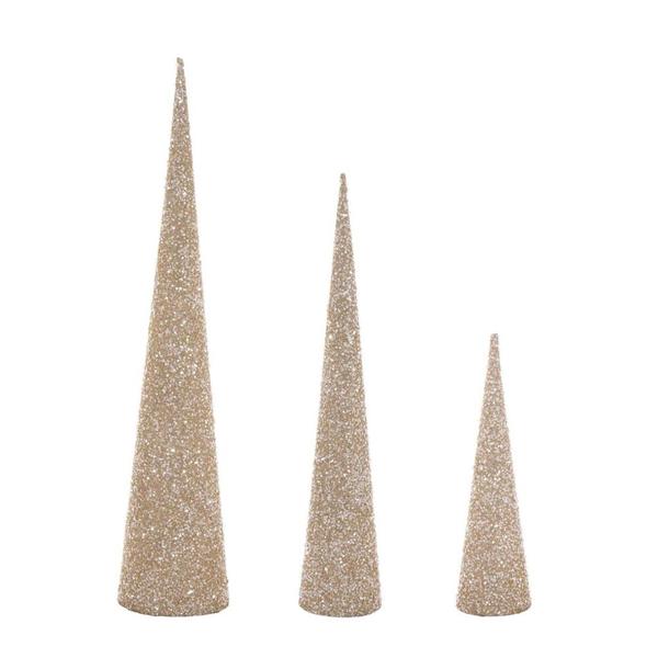 15"/24"/30" Gold Cone Tree (3 Pack)