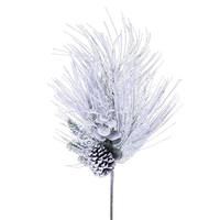 Vickerman 24" Artificial Flocked Green Long-Needle Spray (2 Pack)