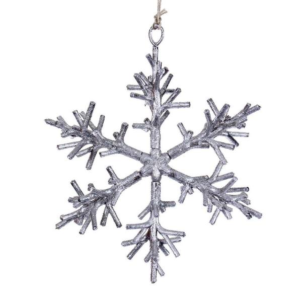 6" Silver Twig Snowflake Ornament (6 Pack)
