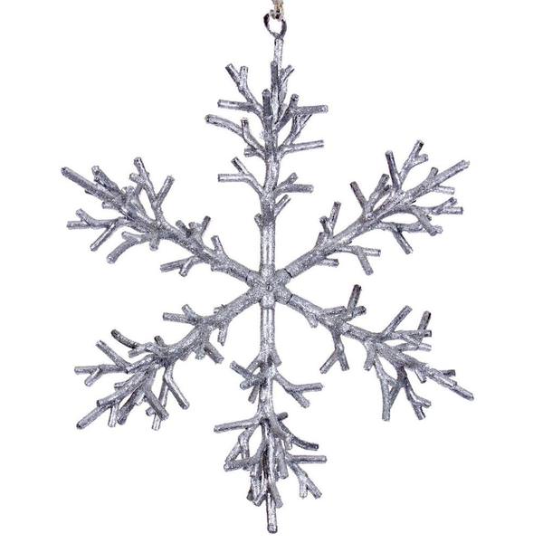 9" Silver Twig Snowflake Ornament (3 Pack)