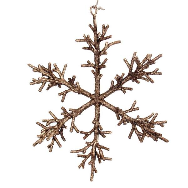 9" Chocolate Twig Snowflake Ornament (3 Pack)
