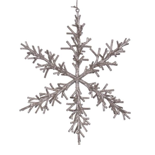 12" Champagne Twig Snowflake Ornament (3 Pack)