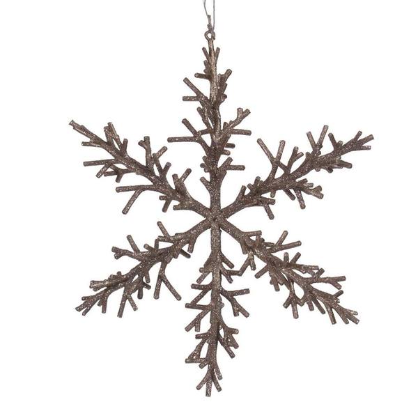 12" Rose Gold Twig Snowflake Ornament (3 Pack)
