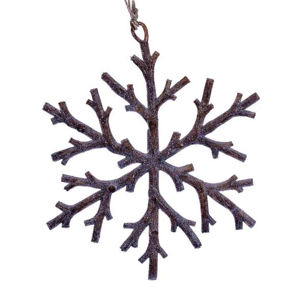 6" Beige Twig Snowflake Ornament (8 Pack)
