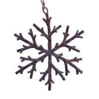 Vickerman 6" Beige Twig Snowflake Ornament (8 Pack)