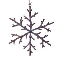 Vickerman 8" Beige Twig Snowflake Ornament (8 Pack)