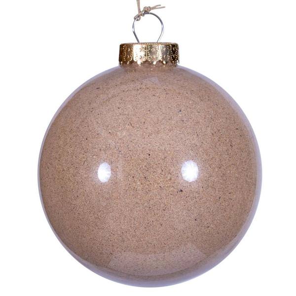6" Beige Ball Ornament (2 Pack)