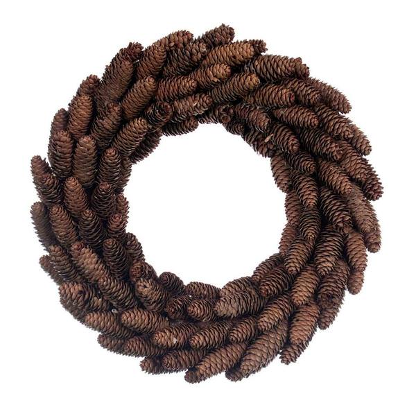 18" Brown Natural Pinecone Wreath