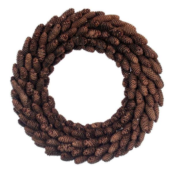 24" Brown Natural Pinecone/Oak Cone Wreath