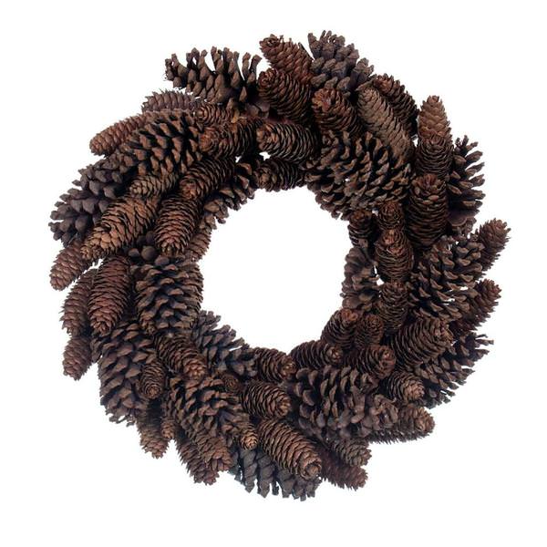 18" Brown Mix Natural Pinecone Wreath