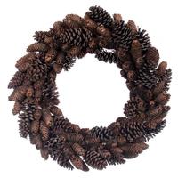 Vickerman 24" Brown Mix Natural Pinecone/Oak Cone Wreath