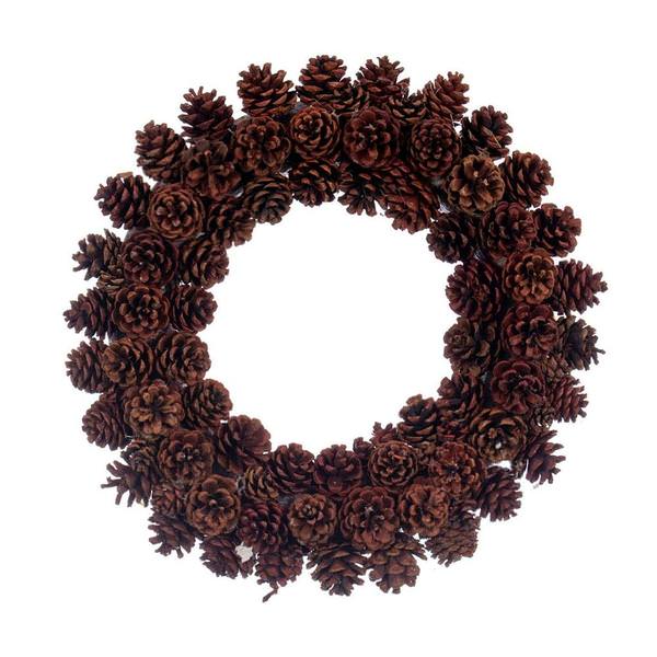 18" Brown Natural Pinecone Wreath