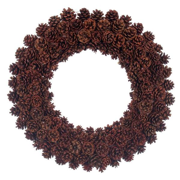 24" Brown Natural Pinecone/Oak Cone Wreath